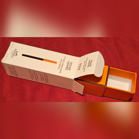 6 Hermes small box empty gift satin lipstick outer box rouge 4" x 1.5" - Picture 7 of 15